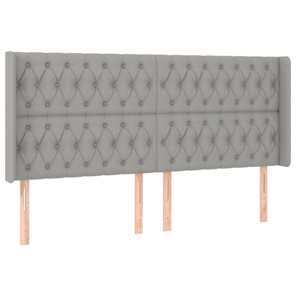 Wezgłowie Szary 183 x 16 x 118/128 cm Tkanina vidaXL 532796