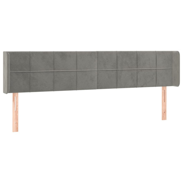 Wezgłowie Szary 183 x 16 x 78/88 cm Aksamit vidaXL 533105