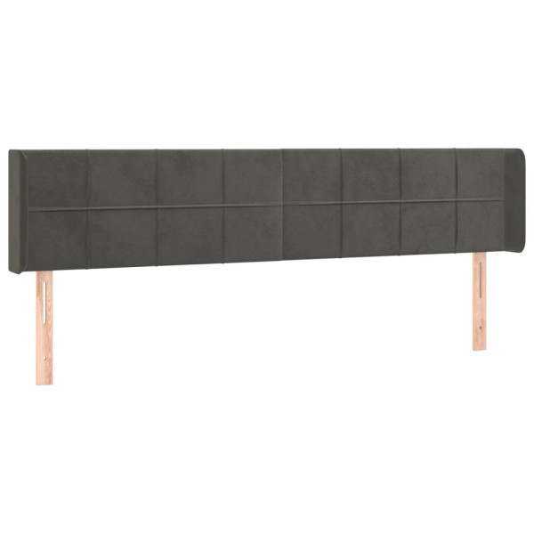 Wezgłowie Szary 183 x 16 x 78/88 cm Aksamit vidaXL 536231