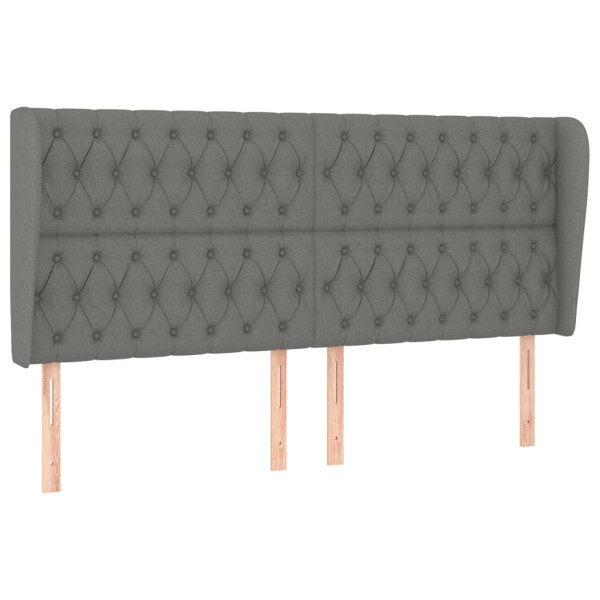 Wezgłowie Szary 183 x 23 x 118/128 cm Tkanina vidaXL 532733