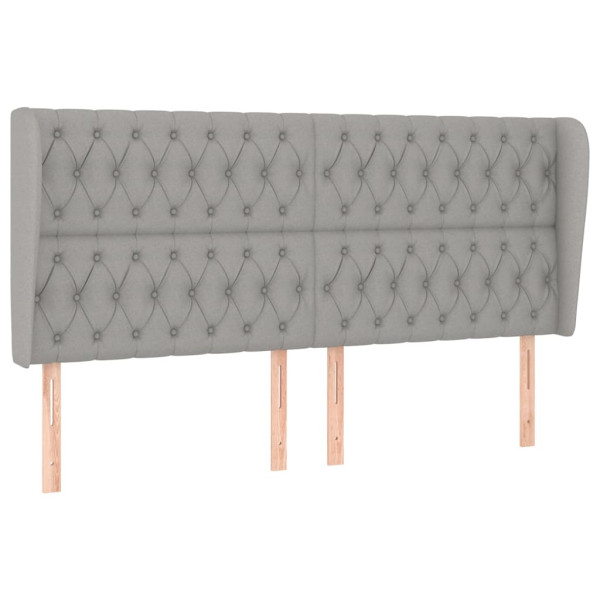 Wezgłowie Szary 183 x 23 x 118/128 cm Tkanina vidaXL 532764