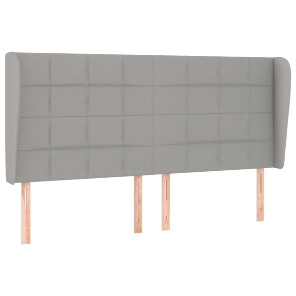 Wezgłowie Szary 183 x 23 x 118/128 cm Tkanina vidaXL 535568
