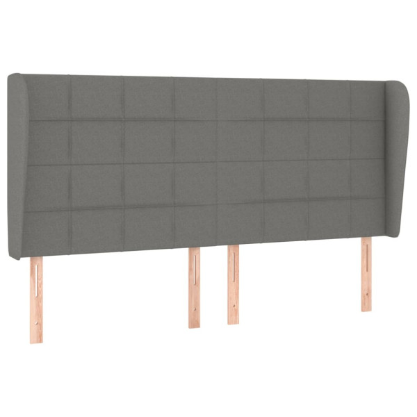 Wezgłowie Szary 183 x 23 x 118/128 cm Tkanina vidaXL 536169
