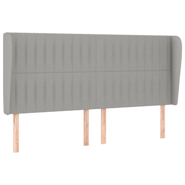 Wezgłowie Szary 183 x 23 x 118/128 cm Tkanina vidaXL 616843