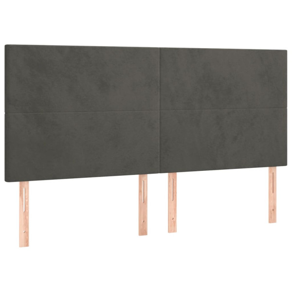 Wezgłowie Szary 200 x 5 x 118/128 cm Aksamit vidaXL 531935