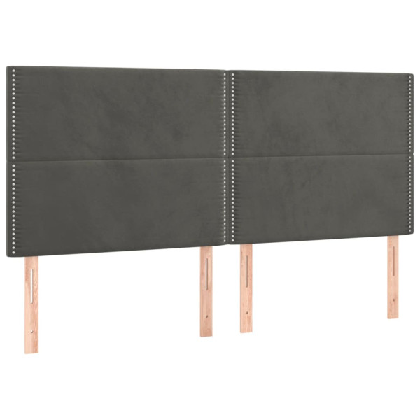 Wezgłowie Szary 200 x 5 x 118/128 cm Aksamit vidaXL 532450