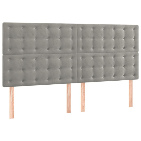 Wezgłowie Szary 200 x 5 x 118/128 cm Aksamit vidaXL 533077