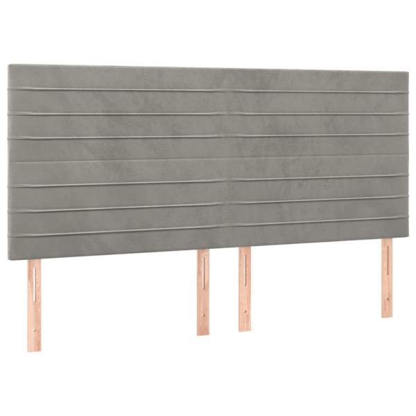 Wezgłowie Szary 200 x 5 x 118/128 cm Aksamit vidaXL 533337