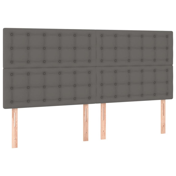 Wezgłowie Szary 200 x 5 x 118/128 cm Sztuczna skóra vidaXL 533493