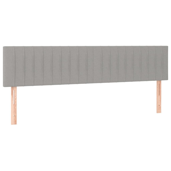 Wezgłowie Szary 200 x 5 x 78/88 cm Tkanina vidaXL 532860
