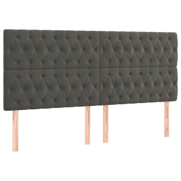 Wezgłowie Szary 200 x 7 x 118/128 cm Aksamit vidaXL 533487