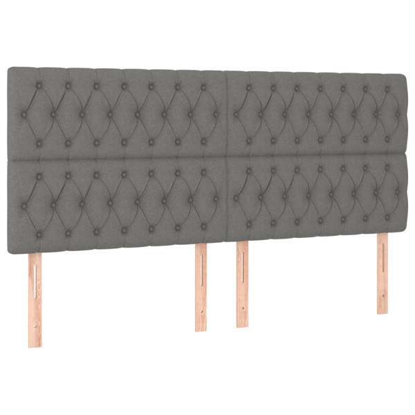 Wezgłowie Szary 200 x 7 x 118/128 cm Tkanina vidaXL 532881