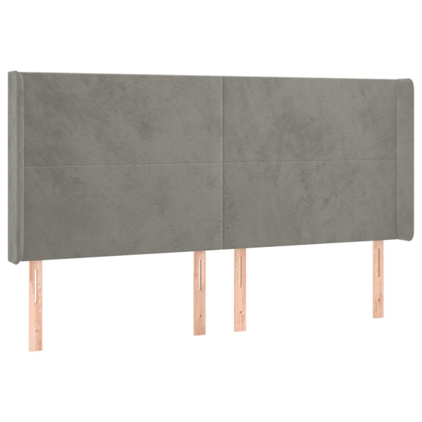 Wezgłowie Szary 203 x 16 x 118/128 cm Aksamit vidaXL 533197