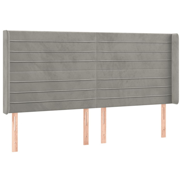 Wezgłowie Szary 203 x 16 x 118/128 cm Aksamit vidaXL 533265