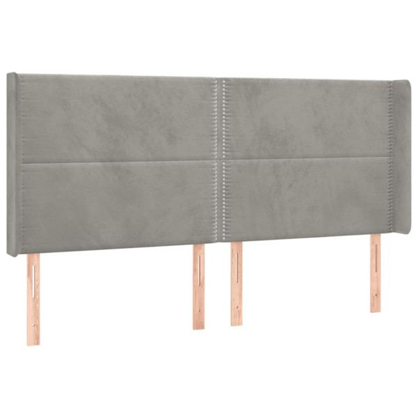 Wezgłowie Szary 203 x 16 x 118/128 cm Aksamit vidaXL 521798