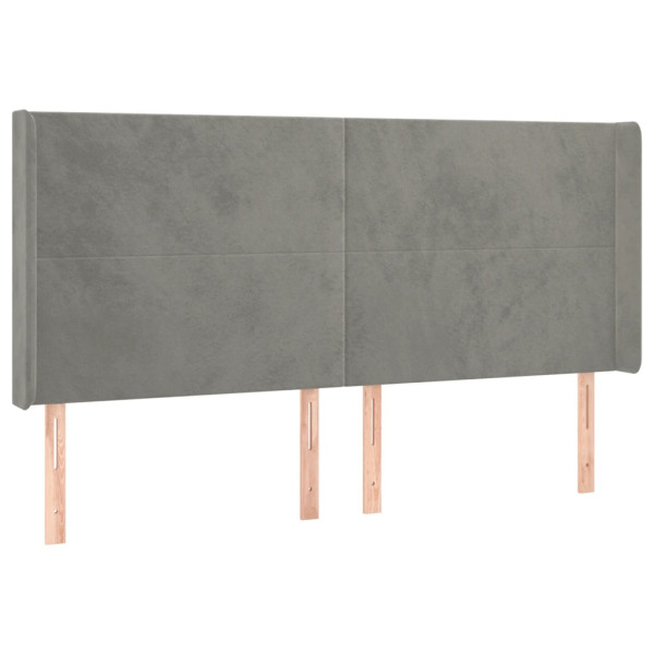 Wezgłowie Szary 203 x 16 x 118/128 cm Aksamit vidaXL 521907