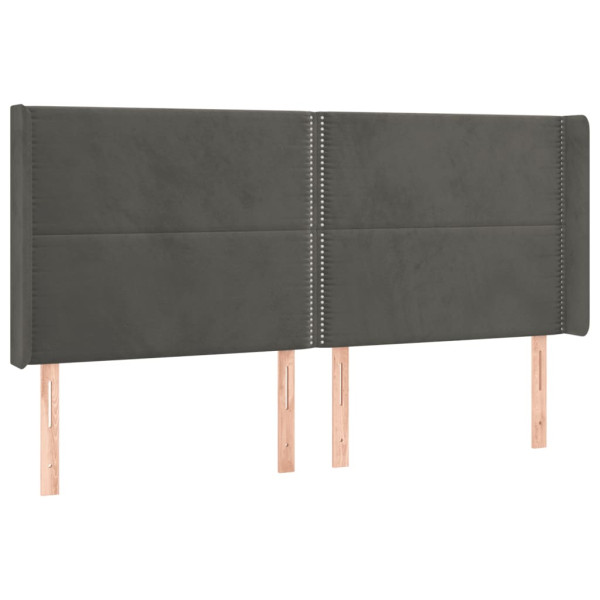 Wezgłowie Szary 203 x 16 x 118/128 cm Aksamit vidaXL 523350