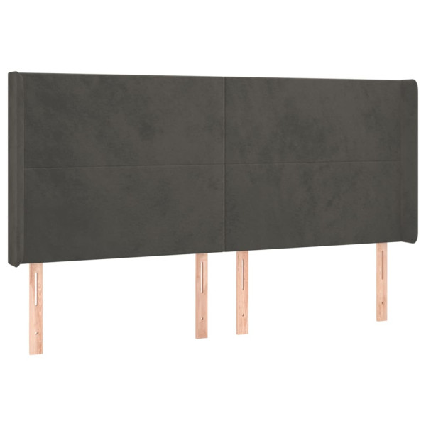 Wezgłowie Szary 203 x 16 x 118/128 cm Aksamit vidaXL 533185