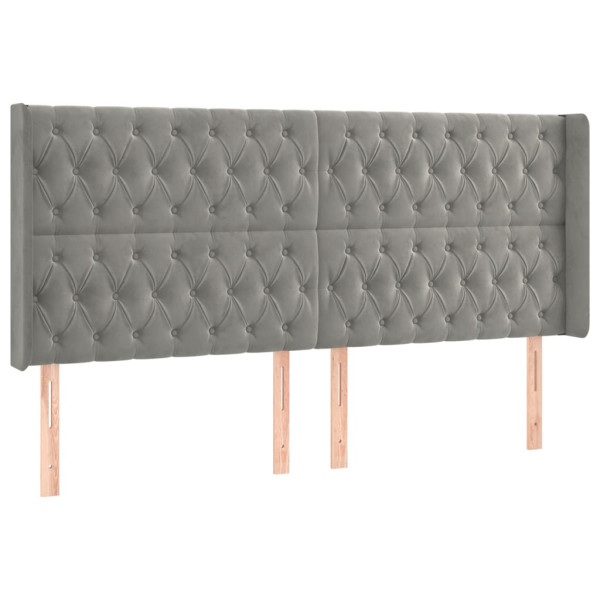 Wezgłowie Szary 203 x 16 x 118/128 cm Aksamit vidaXL 519569