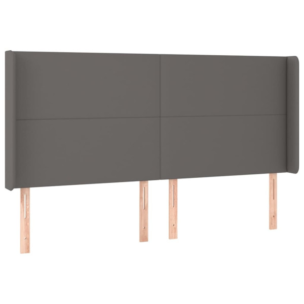 Wezgłowie Szary 203 x 16 x 118/128 cm Sztuczna skóra vidaXL 517548