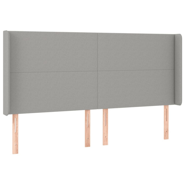 Wezgłowie Szary 203 x 16 x 118/128 cm Tkanina vidaXL 523399