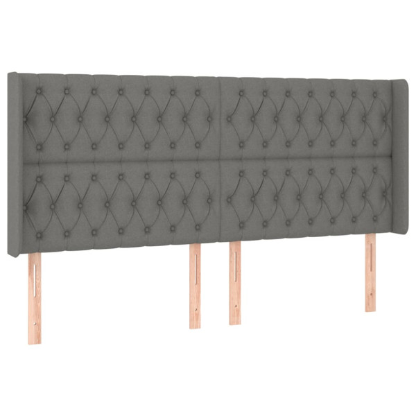Wezgłowie Szary 203 x 16 x 118/128 cm Tkanina vidaXL 531877