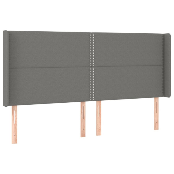 Wezgłowie Szary 203 x 16 x 118/128 cm Tkanina vidaXL 535517