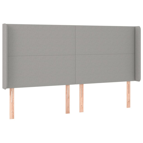 Wezgłowie Szary 203 x 16 x 118/128 cm Tkanina vidaXL 517568