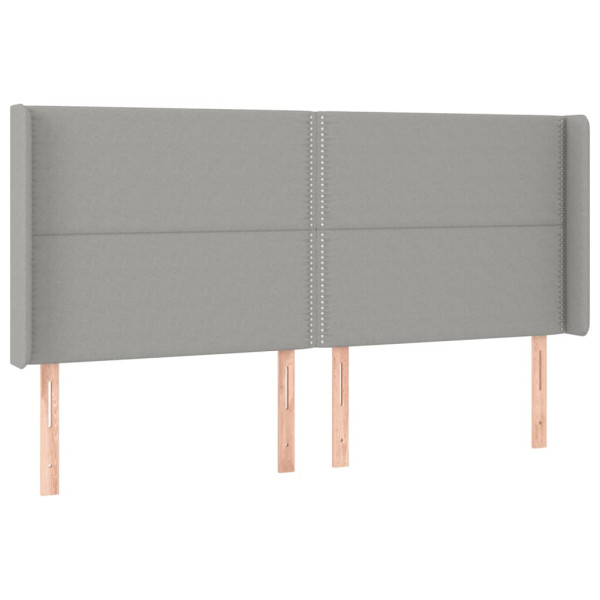 Wezgłowie Szary 203 x 16 x 118/128 cm Tkanina vidaXL 521833