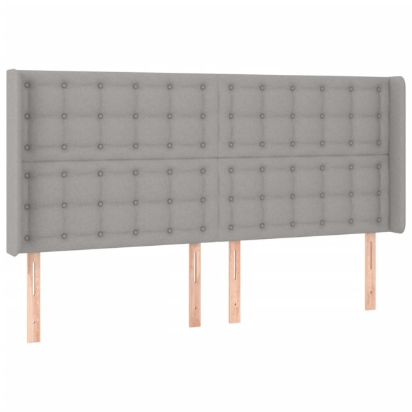 Wezgłowie Szary 203 x 16 x 118/128 cm Tkanina vidaXL 523339