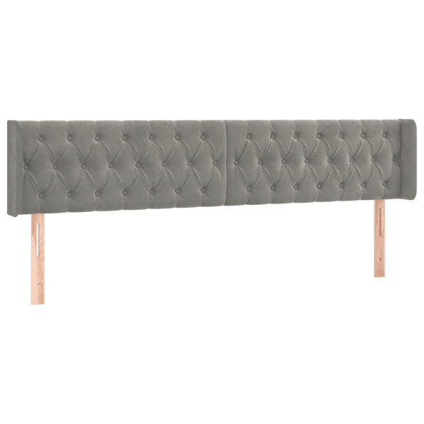 Wezgłowie Szary 203 x 16 x 78/88 cm Aksamit vidaXL 519577