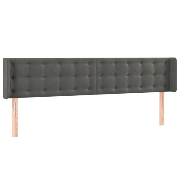 Wezgłowie Szary 203 x 16 x 78/88 cm Aksamit vidaXL 523195