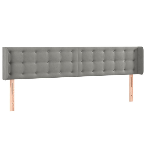 Wezgłowie Szary 203 x 16 x 78/88 cm Aksamit vidaXL 523304