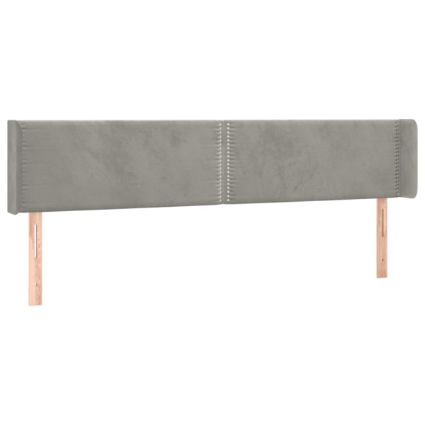 Wezgłowie Szary 203 x 16 x 78/88 cm Aksamit vidaXL 523326