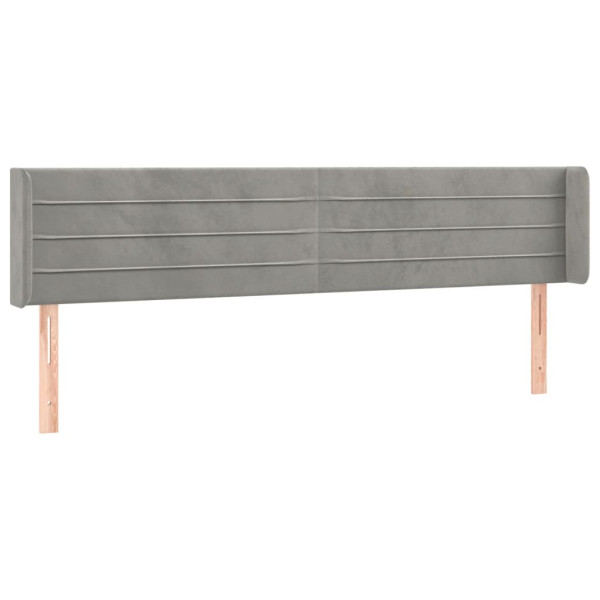 Wezgłowie Szary 203 x 16 x 78/88 cm Aksamit vidaXL 532842