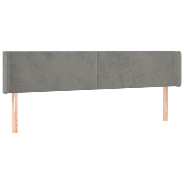 Wezgłowie Szary 203 x 16 x 78/88 cm Aksamit vidaXL 533271