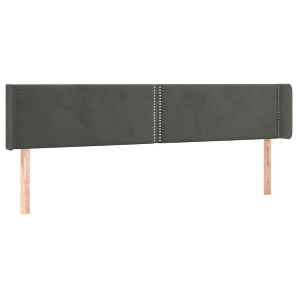 Wezgłowie Szary 203 x 16 x 78/88 cm Aksamit vidaXL 521767