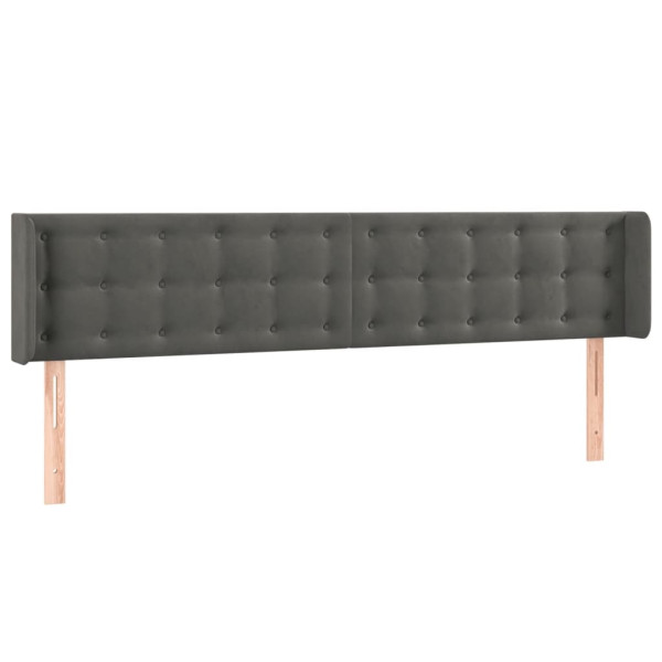 Wezgłowie Szary 203 x 16 x 78/88 cm Aksamit vidaXL 521837