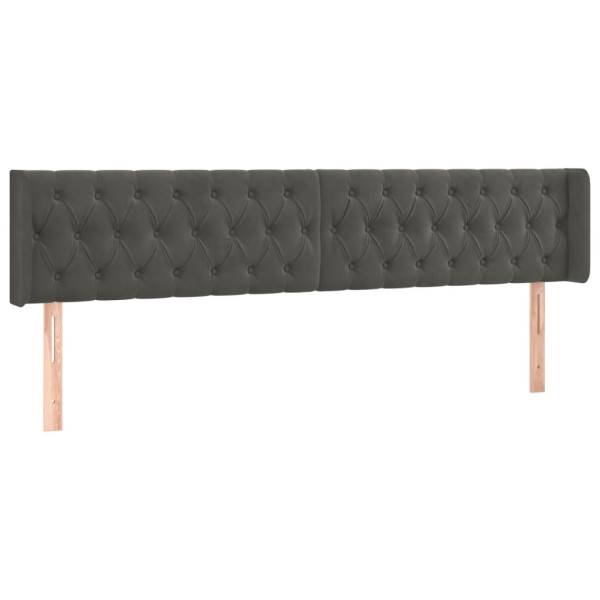 Wezgłowie Szary 203 x 16 x 78/88 cm Aksamit vidaXL 519573