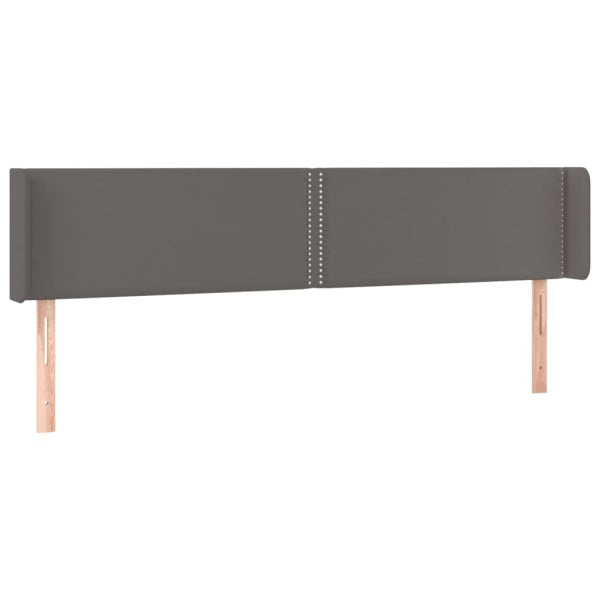 Wezgłowie Szary 203 x 16 x 78/88 cm Sztuczna skóra vidaXL 380009