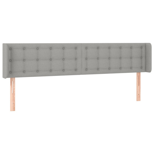 Wezgłowie Szary 203 x 16 x 78/88 cm Tkanina vidaXL 523199