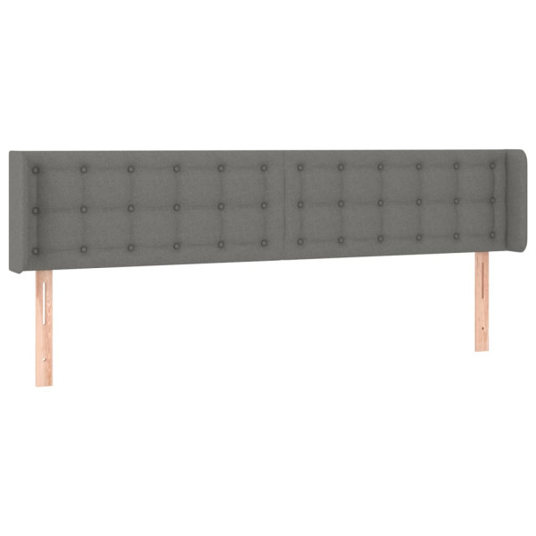 Wezgłowie Szary 203 x 16 x 78/88 cm Tkanina vidaXL 523314