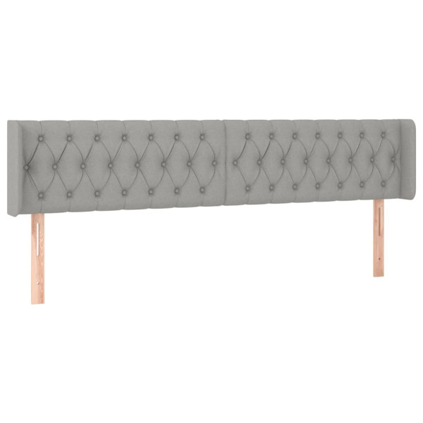 Wezgłowie Szary 203 x 16 x 78/88 cm Tkanina vidaXL 517481