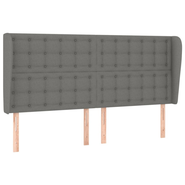 Wezgłowie Szary 203 x 23 x 118/128 cm Tkanina vidaXL 533090