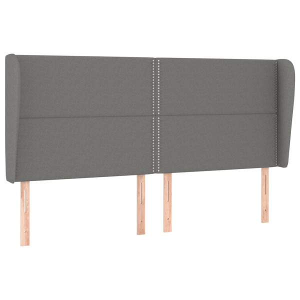 Wezgłowie Szary 203 x 23 x 118/128 cm Tkanina vidaXL 379941